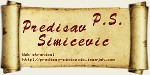 Predisav Simićević vizit kartica